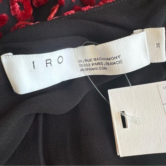 IRO Moon Velvet Animal Print Burgundy Burnout One Shoulder Mini Dress NWT Size 4 - Picture 5 of 10